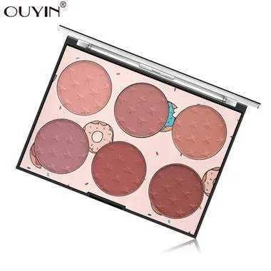 सिक्स-कलर नेचुरल लास्टिंग रूज ब्लश पैलेट